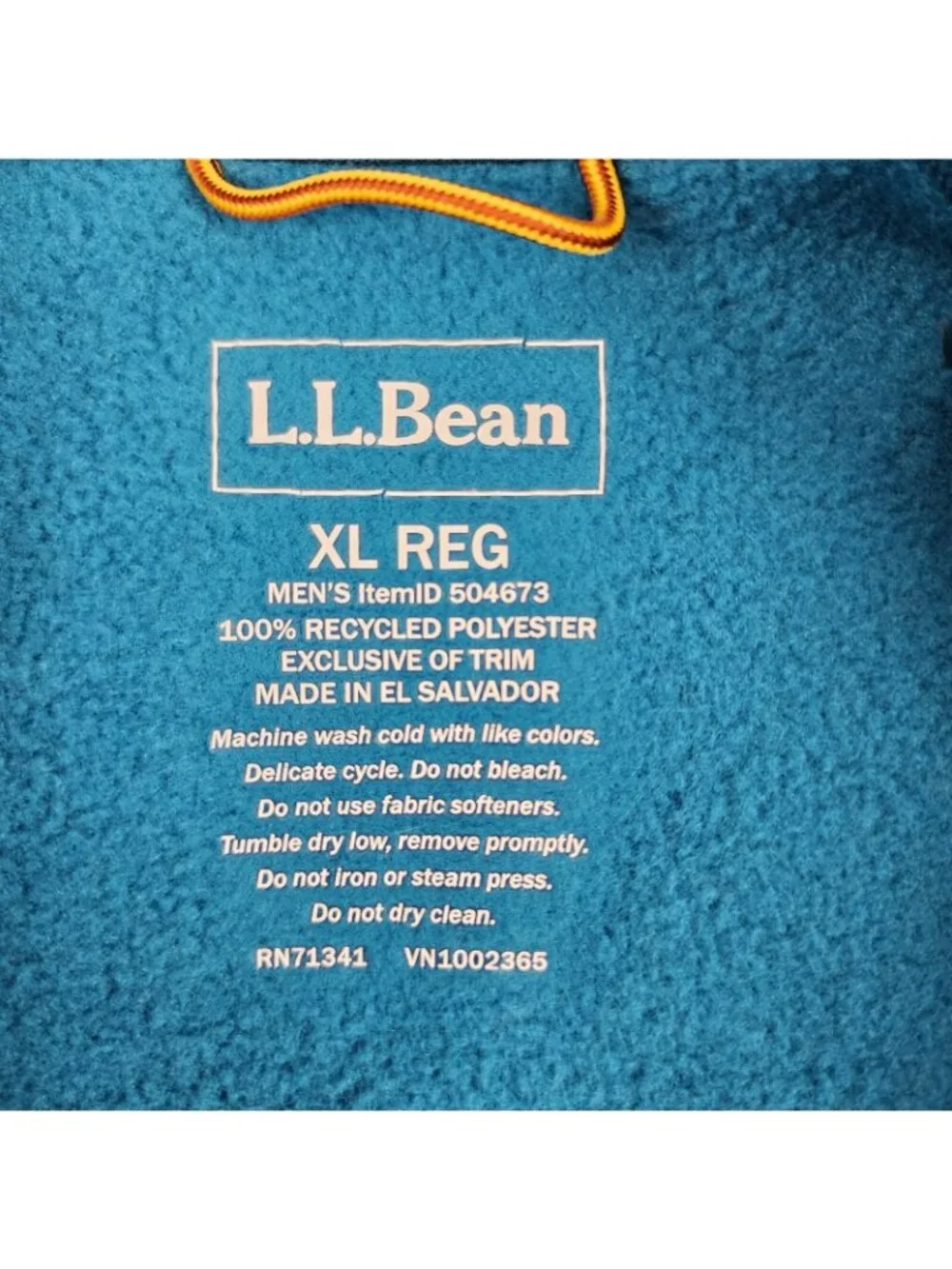 LL BEAN Sweater Men XL Blue Brown Mountain Classic Colorblock Fleece 1/2 Zip